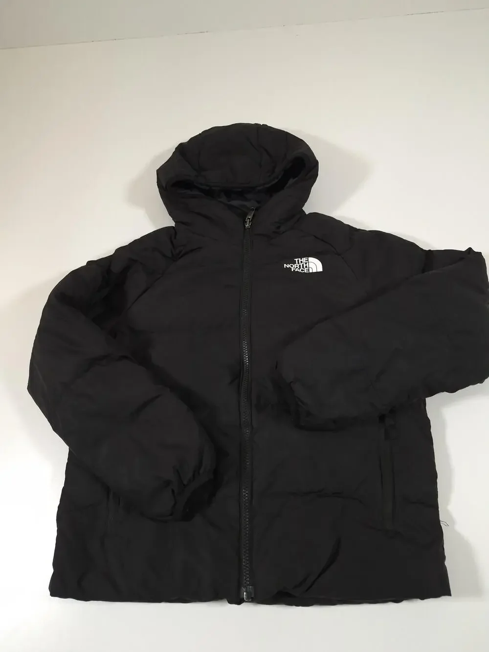 The North Face Jacket Boys 12 Black 600 Down Hooded Puffer Winter NF0A82XZ